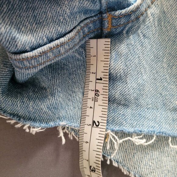 Madewell Perfect Jean Denim Shorts Womens 26 Blue Distressed Magic Pockets Nwt - Picture 7 of 8